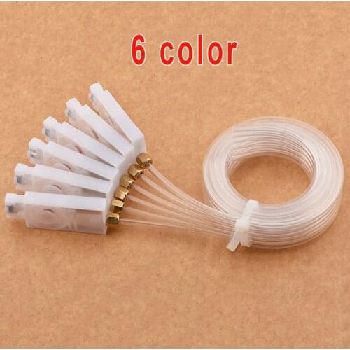 For Epson XP600 TX800 ink damper filter 2meter 6 color ink tube hose pipe pipe line with square damper screw nuts oring