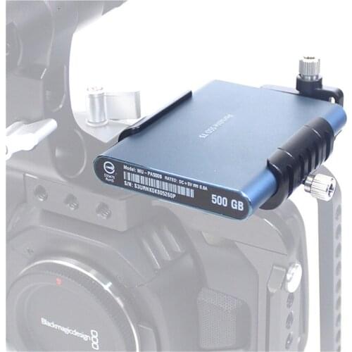 For Samsung T5 SSD With USB-C Cable Cage Clamp for Lanparte BMPCC 4K Camera Quick Release Cold Shoe Socket Fixation Bracket