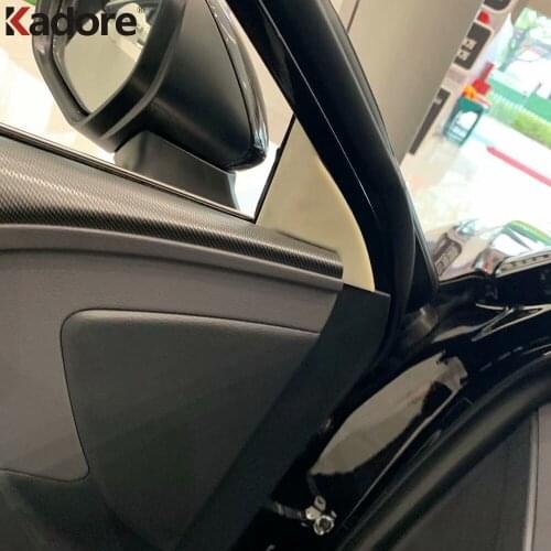 For Toyota Avalon 2019 2020 Carbon Fiber Side Door Window A Pillar Cover Trim Front Triangle Protector Decoration