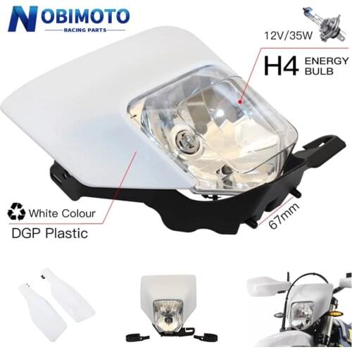 H4 Motorcycle White Headlight Headlamp Head Light Lamp Supermoto Fairing For HUSQVARNA TE FE 2018 17 MX Enduro Dirt Bike