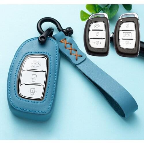 New Leather Car Key Case FullCover For Hyundai Tucson Creta ix25 ix35 i20 i30 HB20 Elantra Verna Mistra 2015 2016 2017 2018 2019