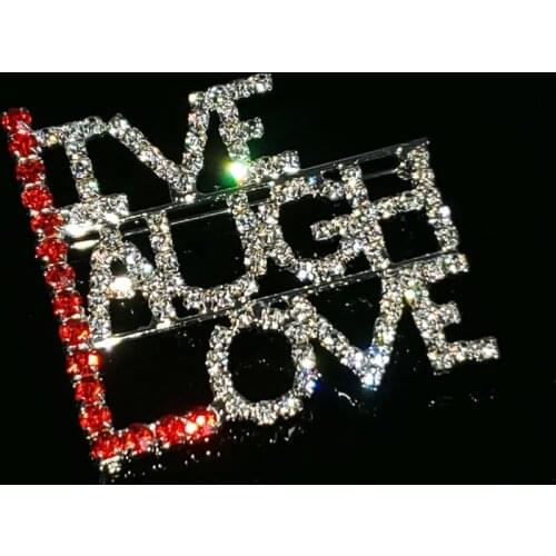 "LIVE LAUGH LOVE" Saying Words Lapel Pin Bling-bling Rhinestone Letters Brooch Jewelry&Accessories WHOLESALE