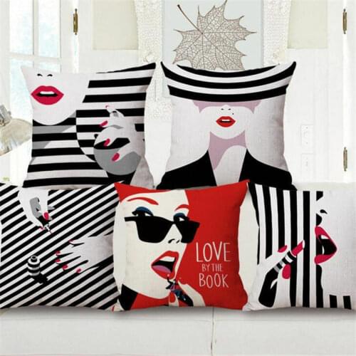 Hglegywfashion Belle Cushion Case Creative Bed Home Couch Pillow Case Soft Room Gifts Single Sides Printing
