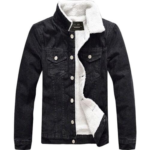 Mcikkny Men Winter Warm Denim Jackets Fleece Lined Thermal Outwear Coats For Male Top Clothing Size S-6XL Windbreak