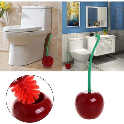 Household Toilet Brush Holder Set Cherry Shaped Lavatory Brush Toilet Cleaning Tools Bathroom Accessories