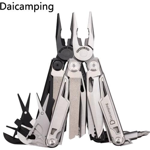 Daicamping 18 In 1 Camping Multitools Kit Multi Pliers Multifunctional 7CR17MOV Folding Knife Clamp Swiss Army Multi Knife