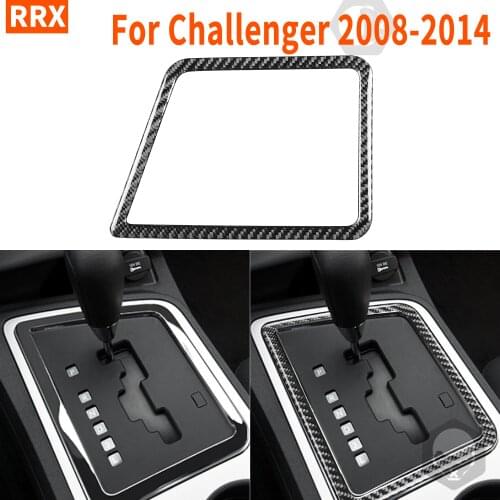 Carbon Fiber Interior Gear Box Frame Trim Sticker For Dodge Challenger 2008-2014 Center Console Styling Car Accessories Hellcats