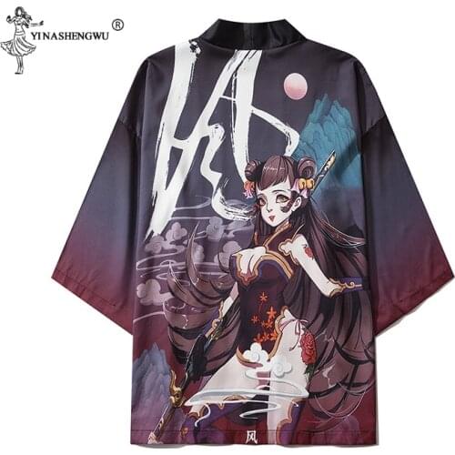 New Traditional Japanese Clothing Japanese Style Kimono Haori Men Women Cardigan Chemical Fiber Blended Fabric Japanese Style