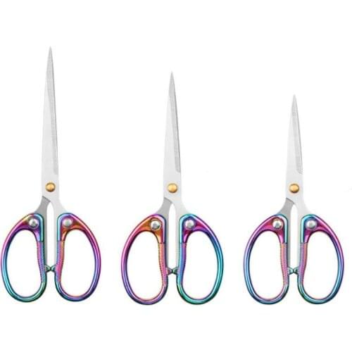 Color Titanium Plating Stainless Steel Household Cut Paper Scissors Sewing Scissors For Needlework Tailor Fabric DIY Tool