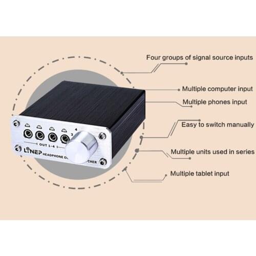Signal Switcher Four-in Four-out Audio Power Amplifier Headphone Switcher MP3 Switcher Audio Switcher Headphone Switcher DIY