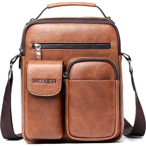 Luxury Brand Leather Men Messenger Bags Casual Crossbody Bag Male Business Shoulder Bags For Gift Men Handbag Small Briefcase