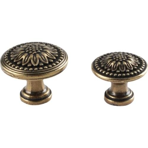 European Style Kitchen Drawer Handles Retro Bronze Door Handle Brass Knob Home Antique Cabinet Pulls Furniture Handles Two Sizes