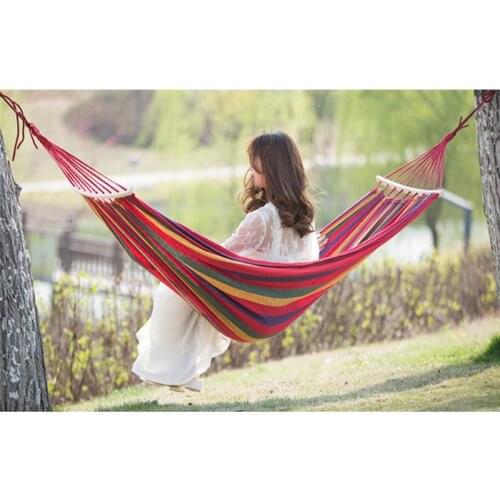2020 New On Sale Single/Double 280x150cm Garden Swings Outdoor Camping Hammock Hanging Chair Bed Portable