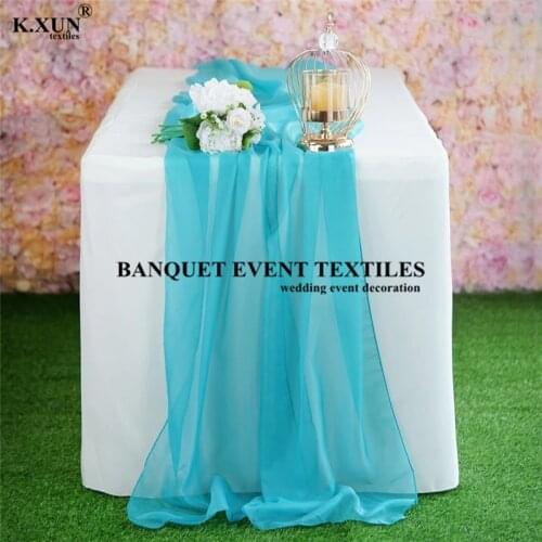 55cm Width Chiffon Table Runner Banquet Tablecloth Runners For Wedding Event Party Decoration