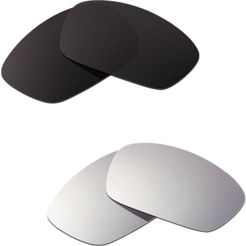 2 Pairs HKUCO Hijinx Sunglasses Polarized Replacement Lenses Black & Silver 100% UVA & UVB Protection
