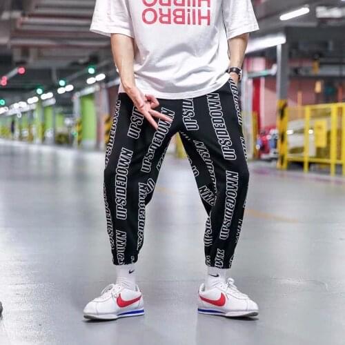 Letter Print Loose Sports Casual Pants Mens Beam Foot Harem Pants Joggers Pants Mens Hip Hop Casual Streetwear Trousers