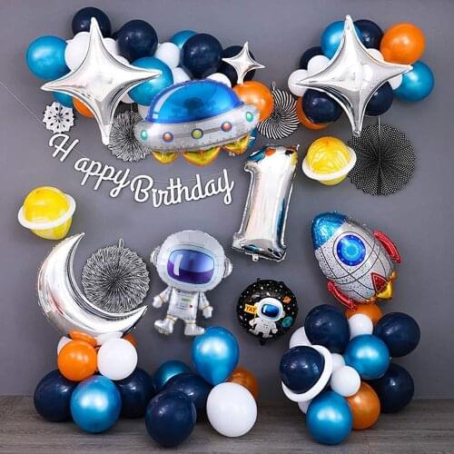 Astronaut Space Balloons Galaxy Solar System Theme Party Supplies Helium Foil Balloons Kids Toys Wedding Brithday Party Decor