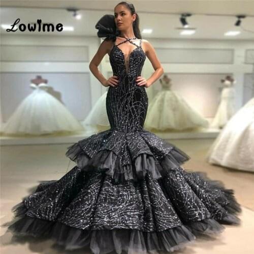 Mermaid Evening Dress Celebrity Party Dresses 2019 Couture Black Elegant Prom Dresses Abendkleider Formal Dress Vestido De Festa