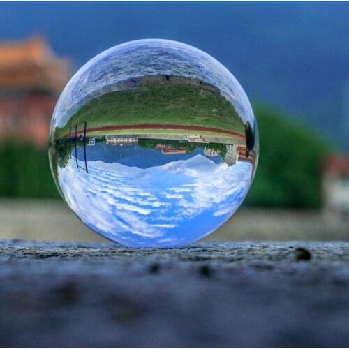 ZK30 Crystal Ball Large Transparent Lucky Rainbow Photo Crystal Ball Artificial Glass Lens Magic Ball Decorative Balls Gift