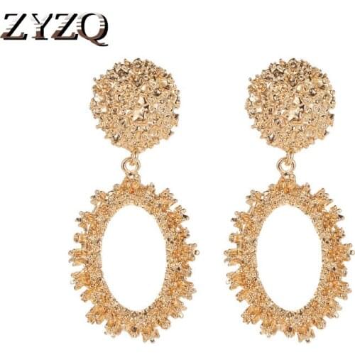 ZYZQ Trendy Romantic Hollow Out Round Pendant Earrings For Women Fashion Trendy Hyperbole Party Accessories Wholesale Lots&Bulk