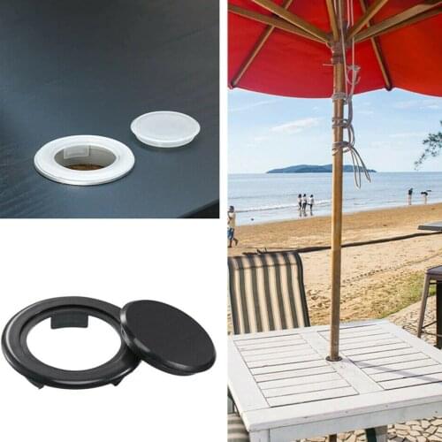 1Set Garden Table Parasol Umbrella Hole Ring Plug Cap Set Desk Plastic Round Cable Hole Cover Wire Tidy Grommet Cable Organizer