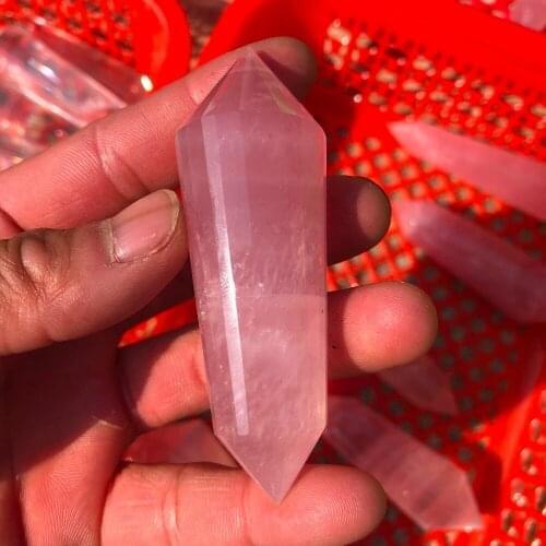 1pcs Natural powder crystal multifaceted double end Vogel inspired crystal stick