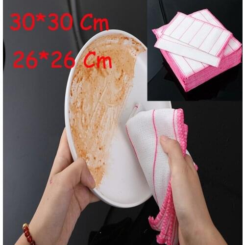 1pc 30*30 Cm Kitchen Bowl Wipping Cloth Bamboo Fiber Hand Washing Cleaning Cloth Kitchen Cleaning Cloth 26*26 Cm Cloth