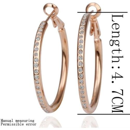 18KGP E085 Gold Color Drop Earrings Fashion Jewelry Nickel Free Rhinestone Made with Austrian SW Element Crystal