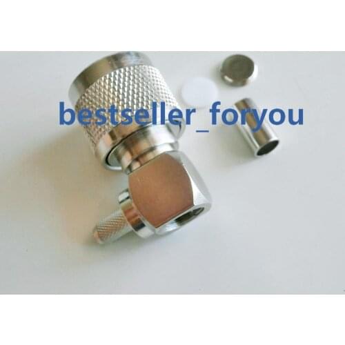 1X N male right angle crimp RF Adapter Connector for RG58 RG142 LMR195 Cable