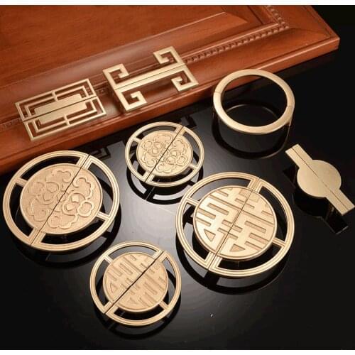 2pcs/pair Chinese style Retro Door Knob Cabinet Handles Door Handle Modern Simple Drawer Cabinet Luxury Furniture Hardware