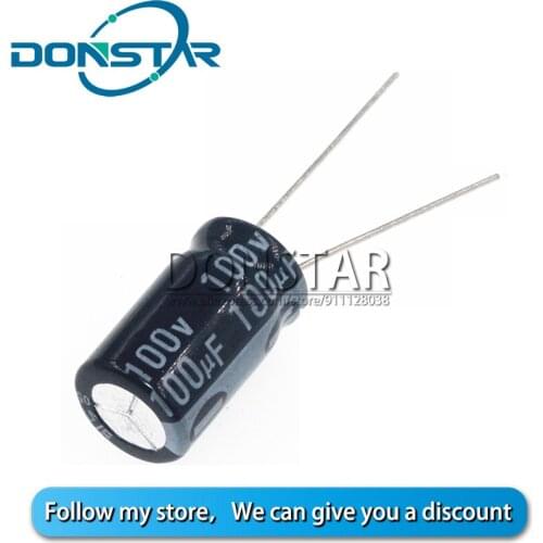 20PCS 100V 100UF Electrolytic capacitor 100UF 100V 10*16MM Aluminium electrolytic capacitor