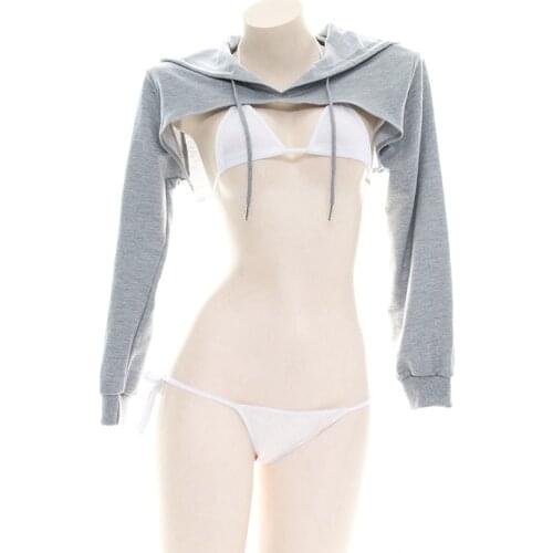 3pcs Plus Size Lingere Set Erotic Stripper Clothes Kawaii Sexy Cute Cow Anime Cosplay Outfit Micro Bikini Mini Bra and Panty Set