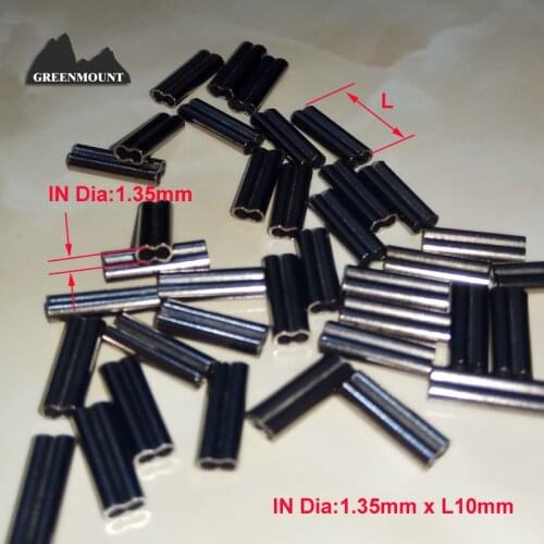 50pcs 1.4mmX10MM Double Copper Tube Clamp Fishing Line sleeves