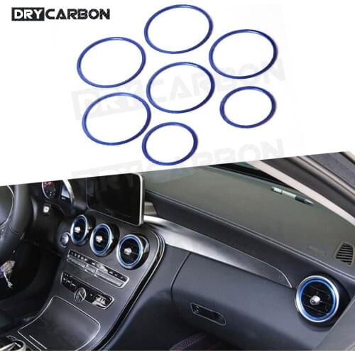 7Pcs/Set ABS Material Air Conditioning Vent Decorative Ring Car Accessorise for Mercedes Benz C GLC Class W205 X253