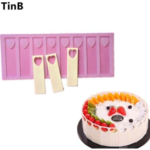 9cm hollow heart DIY Silicone Chocolate Mold Bakeware Birthday Cake Cookie Decorating Tools Chocolate Mould Stencil Muffin Pan
