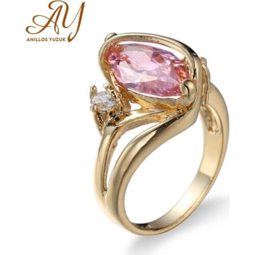 Anillos Yuzuk Rmantic 925 Sterling Silver Water Drop Pink Quartz Diamonds Wedding Engagement For Women Ring Jewelry Wholesale