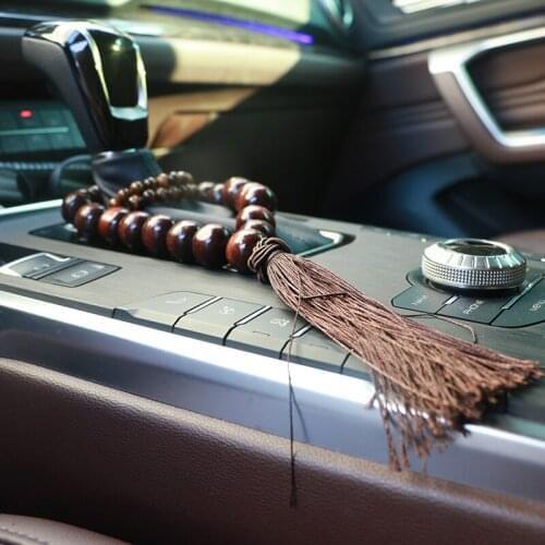 Car Accessories Wooden Buddha Beads Car rearview mirror Hanging Pendant Interior Decoration Ornament for Kia Rio K2 K3 K5 K4