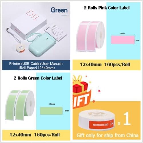 Nimbot d11 Wireless tag printer Handheld Pocket labels bluetooth printer thermal label printer Home printer(Green printer)