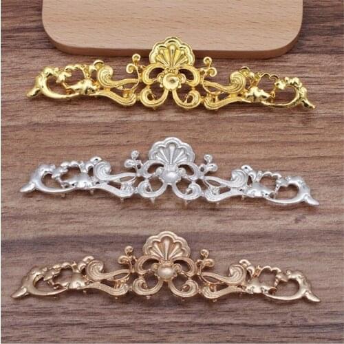 SIXTY TOWFISH 2 Piece DIY Jewelry Accessories 28*110mm Alloy Ancient Retro Style Materials Flower Charms
