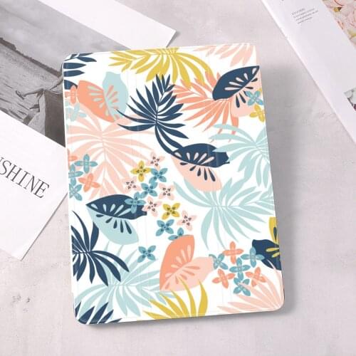 Tropical leaves For iPad 10.9 inch Air 4 2020 5th 6th 10.2 8th Generation 12.9 inch Pro 2018 Mini 4 5 Smart Case Con Portamatite