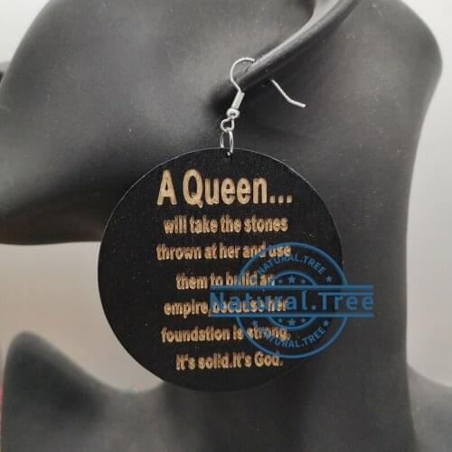 A Queen Wooden Earrings