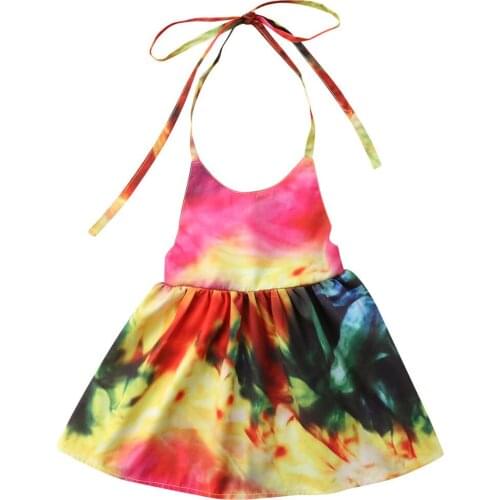Cute Casual Toddler Kid Baby Girl Halter Backless Tutu Dress Sundress Summer Casual Toddler Kids Child Halter Sleeveless