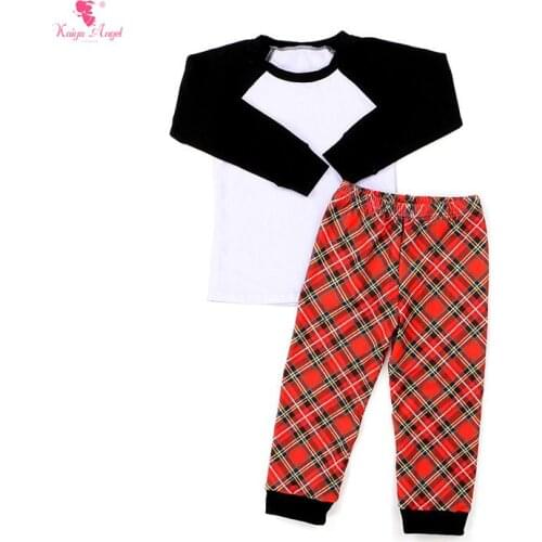 Kaiya Angel Boutique Kids Clothing Black Long Sleeve With Colorful Oblique Plaid Trousers Back To School Outfit For Fall Winter