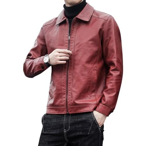 Men 2021 Spring Autumn Casual Motor PU Leather Jackets Coat Men Autumn Outwear Fashion Punk Style Leather Jacket Men