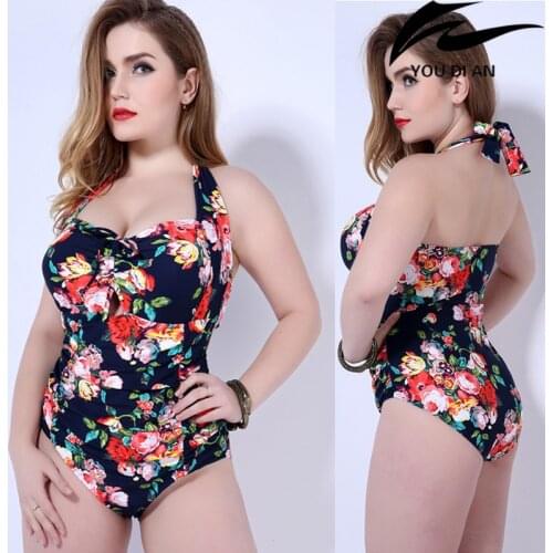 New women plus size Swimwear one piece swimsuit plus size swim swimming suit Russian larges szie floral beachwear bathing suit