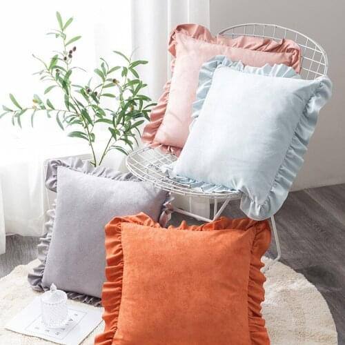 New Luxury Ruffle Border Lovely 100% Pure Plush Ruffled Euro Sham Handmade Pillowcase Bedding Sofa Elegant Cover Cushion Cover