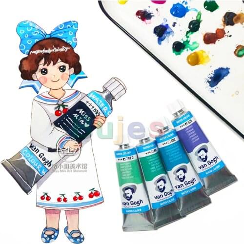 Original Van Gogh Watercolor Paint Tube Single 10ml, blues greens, For Beginners And Students Painting Professional Aquarela