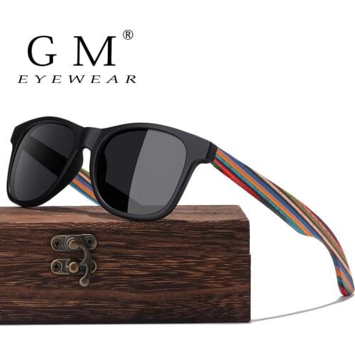 GM Polarized Sunglasses for Boys and Girls with Recycled Frames and Color Wood Temples