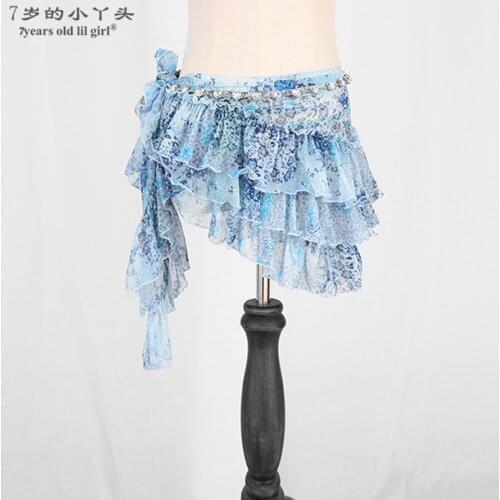 7years Old Lil Girl 2021Belly Dance Belt Hip Scarf Mesh Gothic Tribal Over ScarfBL11 15