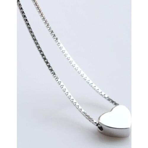 Simple Heart Necklace New 925 Sterling Silver Jewelry Express Love Best Gift for Girlfriend Valentines Day Gifts